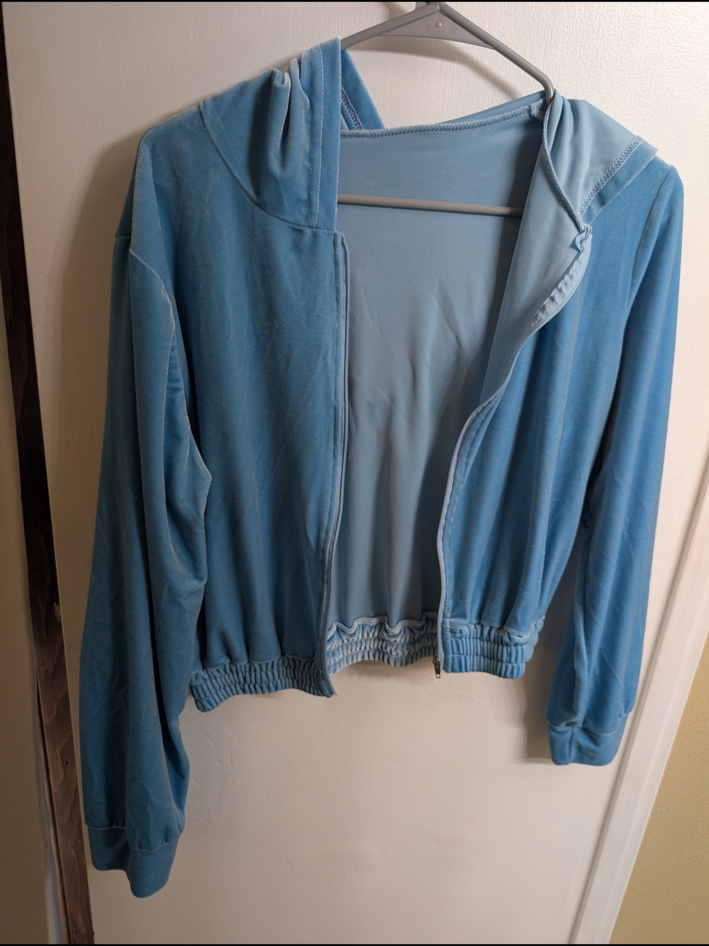 Light Blue Zip-Up Hoodie Jacket